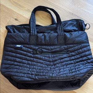 Lands' End Black Quilted Duffel Bag